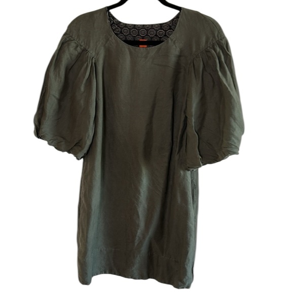 Hugo Boss Orange,linen blend,peasant,Puff Sleeve Dress,pockets,fairy goth - Picture 1 of 13